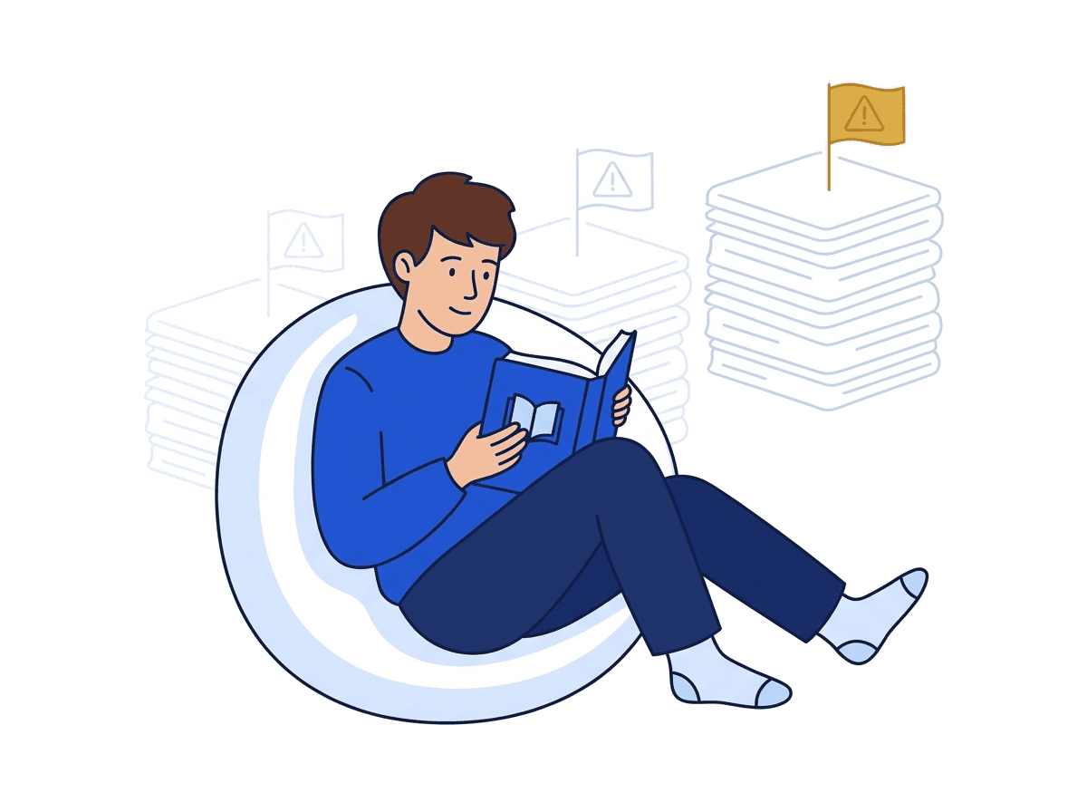 Flat illustration of a study radar exposing neglected weak domains outside the comfort zone