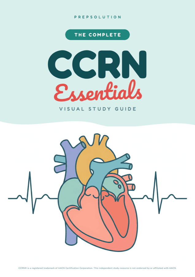 CCRN Essentials — The Complete Visual Study Guide book cover, First Edition 2026