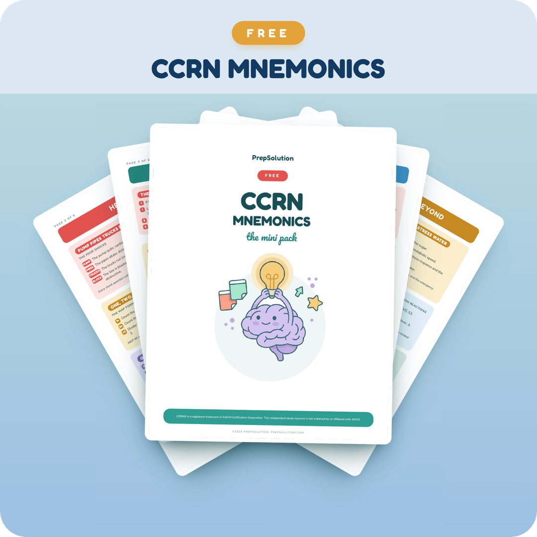 CCRN mnemonics mini pack — free PDF