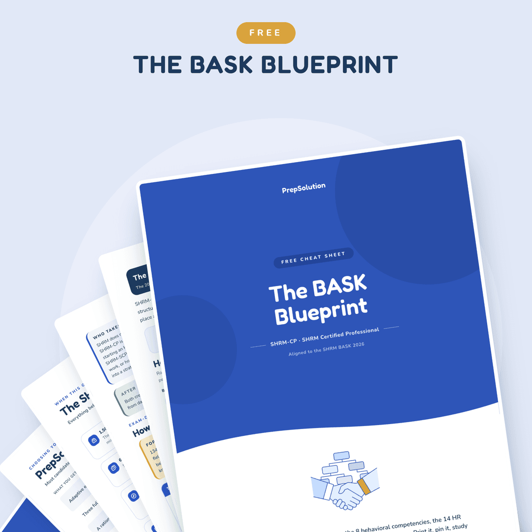 SHRM BASK blueprint cheat sheet — free PDF