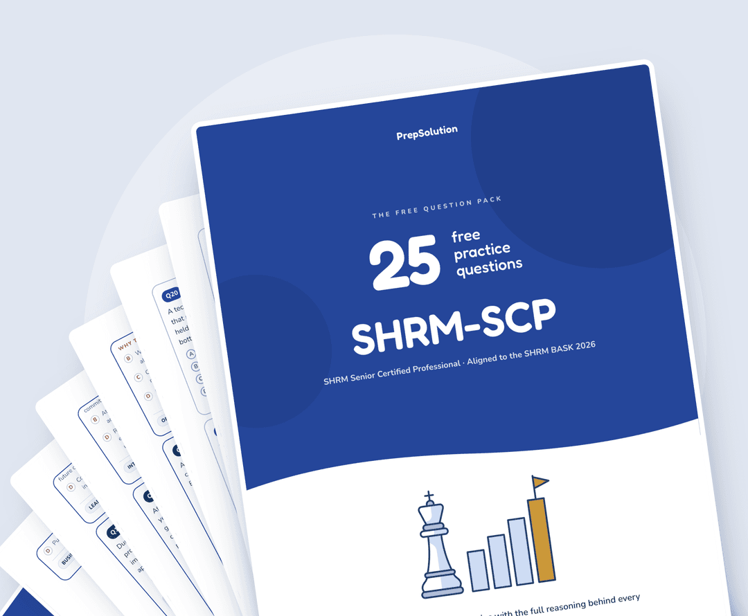 SHRM-SCP free question pack — 25 free practice questions PDF by PrepSolution