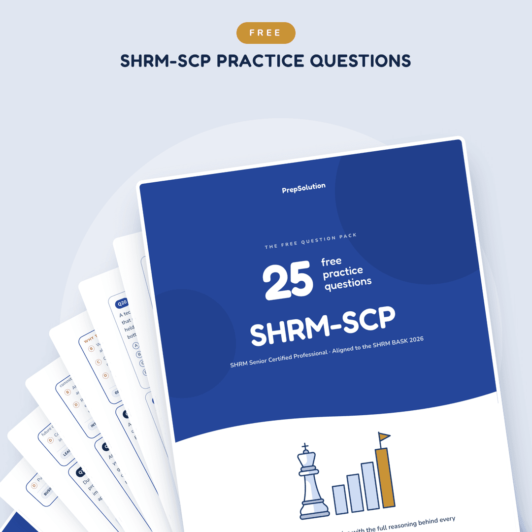 SHRM-SCP free question pack — 25 free practice questions PDF by PrepSolution