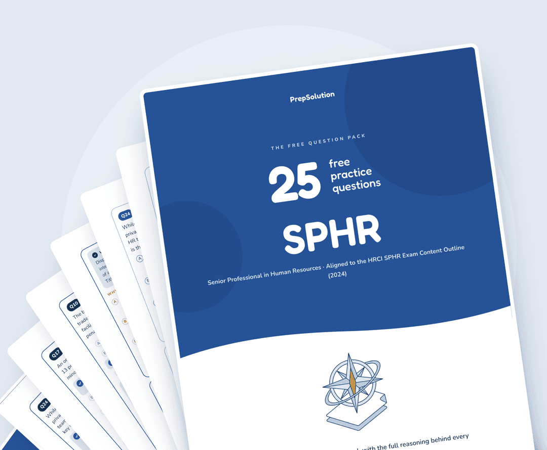 SPHR free question pack — 25 free practice questions PDF by PrepSolution