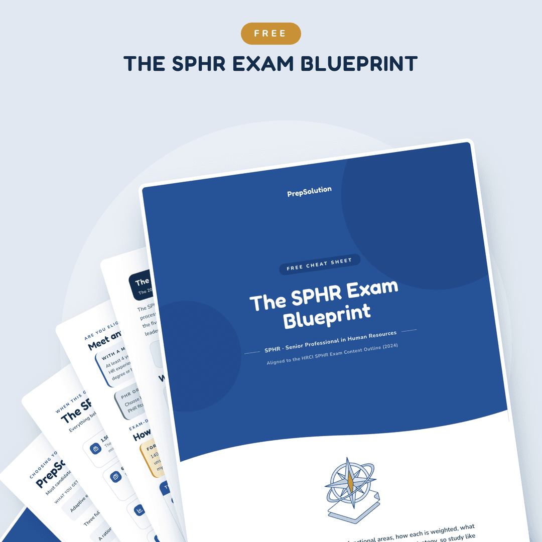 SPHR exam blueprint cheat sheet — free PDF